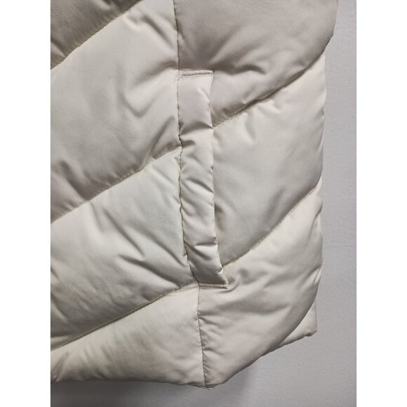 Cole Haan Signature Womens Puffer Vest Size Small Ivory Quilted Outdoor Full Zip - Picture 3 of 8